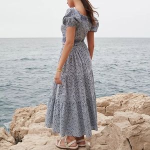 Button-Front Tiered Maxi Skirt in Florentine Floral